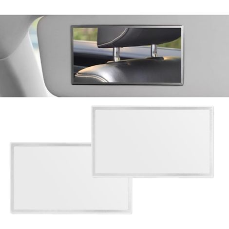 2PCS Miroir de Maquillage de Voiture Miroir de Voitures Miroirs de Courtoisie de Pare-Soleil Miroirs Pare Soleil de Voiture en Acier Inoxydable pour Chambre Voitures, 15x8cm