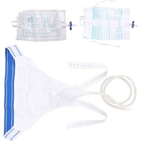 Collecteur d'urine en silicone pour personnes âgées, poche de drainage anti-fuites, cathéter portable pour la collecte d'urine, modèle homme (1/5)
