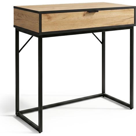 Konsolentisch Loft-Stil MODENA 1 Schublade 80 cm Craft Eiche Schwarze Beine