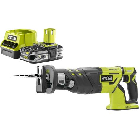 RYOBI Pack RYOBI 18V Brushless Saber Saw OnePlus R18RS7-0 - 1 batteria 2.5Ah - 1 caricatore rapido RC18120-125