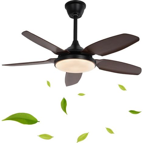 Ventilateur de plafond de 110 cm avec lumière et télécommande, Plafonnier LED à intensité variable avec 3 pales, 6 vitesses, minuterie (1/5)