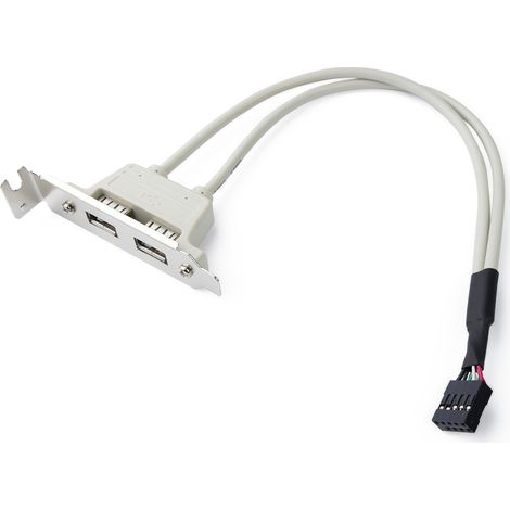 BeMatik - Adaptateur USB carte mère à la broche de 2x5 2xAH support métallique profil bas (1/5)