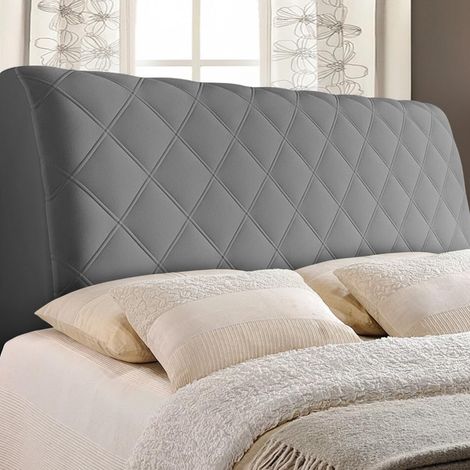 Housse de Tête de Lit, 120 cm, Douce et Épaisse, Amovible, Extensible, Étanche à la Poussière, pour Chambre à Coucher (1/5)