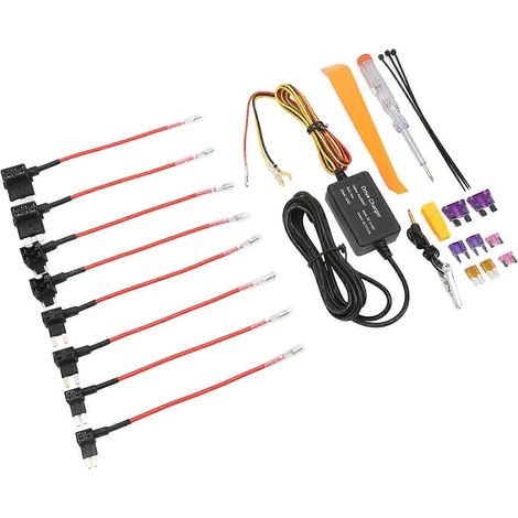 Kit de câblage pour caméra embarquée, adaptateur 12V–28V vers USB 5V avec protection contre la surchauffe, pour caméra de rétroviseur et appareil de navigation GPS.