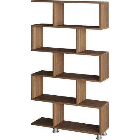 Scaffale 5 ripiani effetto noce H156 cm - Nilüfer (1/5)
