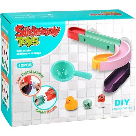 Jouet de bain avec toboggan Accessoires pour jeux d'eau , flottant coloré , interactif et amusant ,