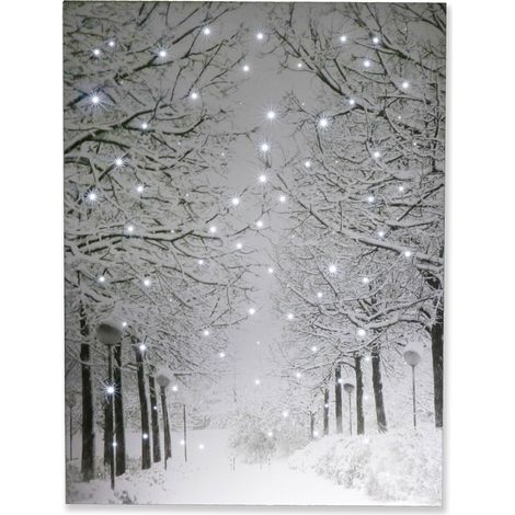 Poster lumineux sur toile avec éclairage LED - 40 x 29,8 cm - Taille parfaite pour la maison, le salon, le bureau ou la salle de classe - Alimenté par piles (1/5)