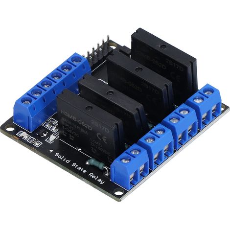 Module de relais à semi-conducteurs, déclencheur de haut niveau à 4 canaux, commande SSR DC AC avec fusible 3-24V HY-M283