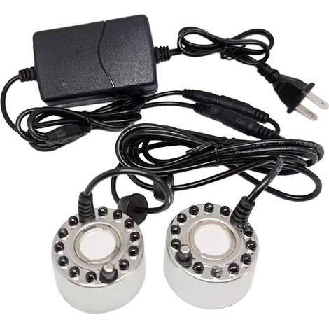 Mini pulvérisateur, conception à double tête, avec lumières colorées, adaptateur UE 220V, construction en acier inoxydable. (1/5)