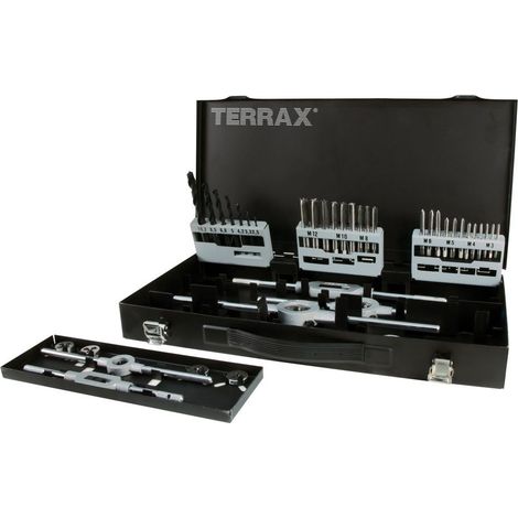 TERRAX  by  RUKO  Gewindeschneidwerkzeug-Satz  M  HSS  -  44  tlg.  (Magazin  Stahlblech)  -  A245030