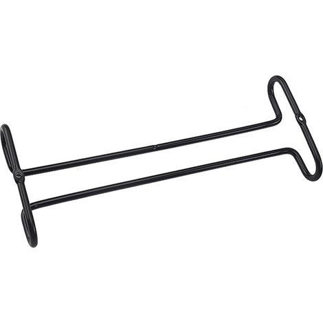 2 Porte-verres à vin rouge en fer, support inversé suspendu, organiseur de verres hauts, noir, pour cuisine et bar (1/5)