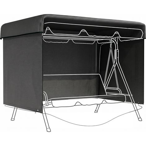 Outsunny funda balancín jardín funda columpio jardín exterior cubierta de columpio con cremallera impermeable 215x155x150 cm negro (1/5)