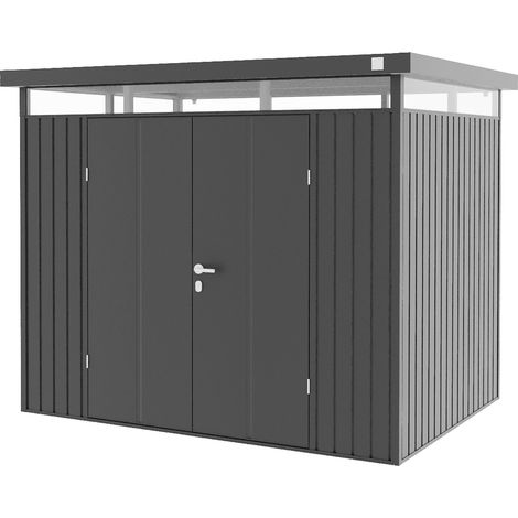 GFP Primeyard Gerätehaus Metall Gartenhaus 240x180x205 cm Geräteschuppen Flachdach anthrazit (1/5)