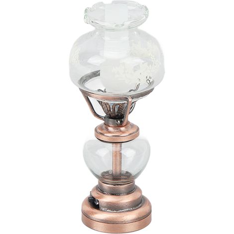 Lampe chandelier miniature décorative vintage en bronze, à l'échelle 1/12, fonctionnant à piles (1/5)
