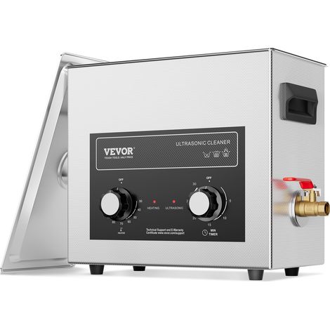 VEVOR Nettoyeur a Ultrasons Numerique 6 L, Bac Ultrasons 180 W, Appareil de Nettoyage Ultrasonique Professionnel avec Minuterie, Chauffage et Panier, pour Pieces Automobiles, Bijoux, Lunettes, Labo