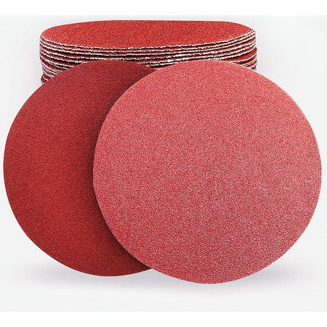 Rundes, selbstklebendes Schleifpapier, Körnung 80. Schleifscheibe, 180 mm Durchmesser, geeignet zum Polieren von Holz, Möbeln und Kunststoff. Mittelgroße Schleifscheibe (20 Stück).
