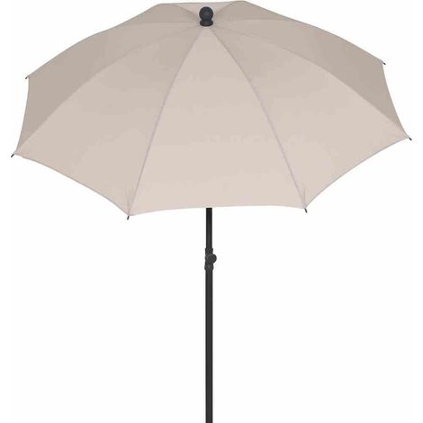 CITY Push Mittelstockschirm Ø180 cm beige Gestell Stahl anthrazit, Bezug 100% Polyester PA-beschichtet, 160g/m² beige, UPF 50+ (1/3)