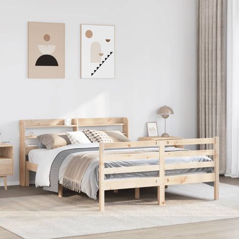 Bettgestell mit Kopfteil ohne Matratze 135x190 cm vidaXL (1/5)