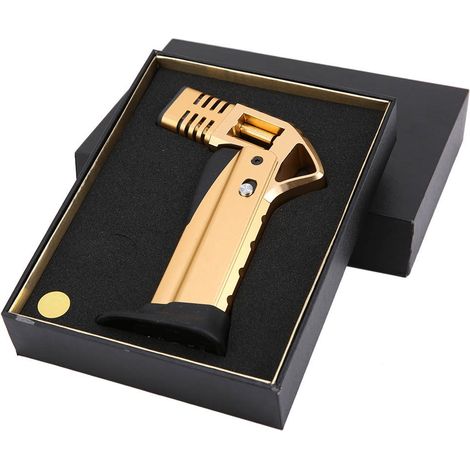 Pistolet à souder pour barbecues avec allumeur à double flamme (or) (sans gaz)