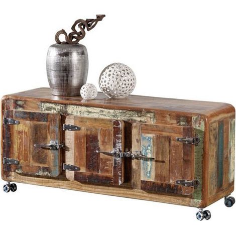 credenza in legno di Legno riciclato 126x40x56 multicolore laccato FREEZY 04 (1/3)