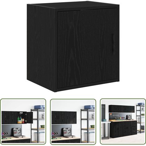 vidaXL Armoire murale de garage noir bois d'ingénierie (1/5)