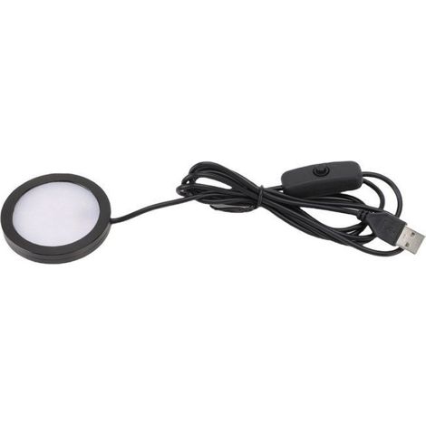 Spot LED rond ultra fin, éclairage sous meuble, alimentation USB 5V, design durable en aluminium (1/5)