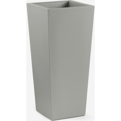 vaso alto quadrato da esterno in polietilene Gaia 70 - Silver (1/3)