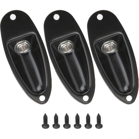 3Pièces Prise Jack Guitare Électrique Alliage, Fiche Basse Électrique pour ST, Accessoire Noir (1/5)