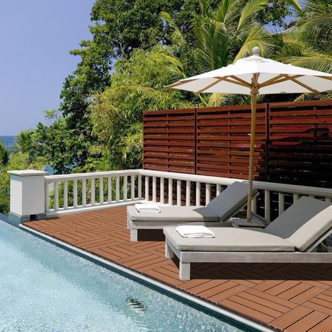 Wolketon Tegola per terrazza in legno composito Modular 30 x 30 cm / spessore 2 2 cm marrone 33x 3m²