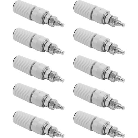 10 Stück 4 mm Bananenstecker M5, vernickelt, für elektronische Geräte, Schwarz (1/4)