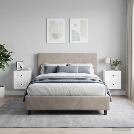 vidaXL Mesita de Noche de Pared 2 uds. Brillante 33 x 34,5 x 40 cm (1/5)