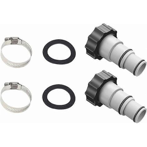 Poolschlauchadapter A, Poolschlauchadapter, 38 mm und 32 mm Durchmesser, Pooladapter A, Schlauchadapter für Pumpen, Schlauchverbinder (2 Stück)