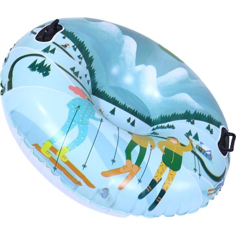 Anneau de Ski gonflable épais en PVC, Tube à neige de 41.3 pouces, résistant au froid, jouet d'hiver avec poignées pour luge en plein air (1/5)