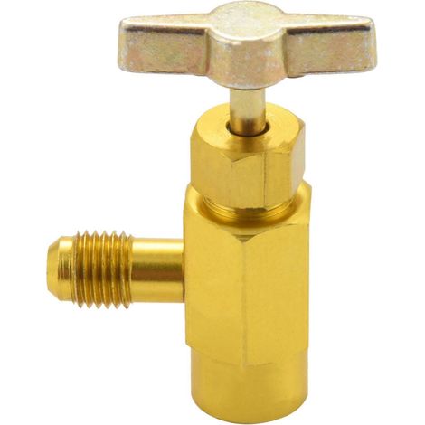 Adaptateur fileté 1/4 SAE M14, robinet ouvre-bouteille pour distributeur de réfrigérant R-134A pour climatiseur automobile (1/5)