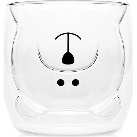 Tasse à bière sucrée de 250 ml, tasse à café, tasse à thé, tasse à café, tasse panda en verre isolant à double paroi. (1/5)