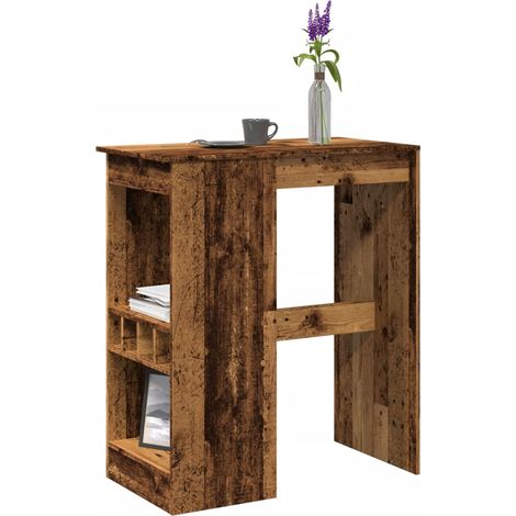 Bartisch mit Regal Altholz-Optik 90x47,5x103,5 cm Holzwerkstoff