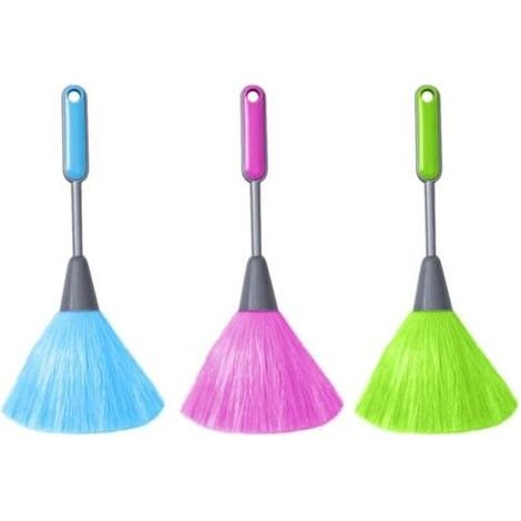 Pair Lot de 3 Plumeaux Moelleux pour Cuisine, Clavier d'Ordinateur, Fenêtre Plumeau à Main en Microfibre, Outil à Poussière (Vert, Rose Rouge, Bleu) (1/5)