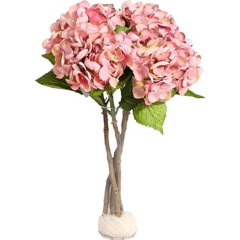 Bouquet D Hortensias Artificiels Rose Pâle Soie Pour Mariage Décoration Maison Et Événements Lot De 1 (1/2)