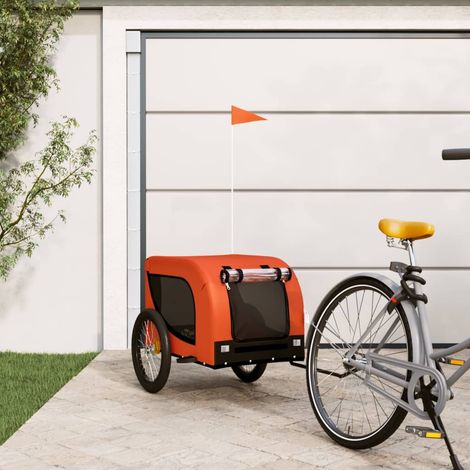 vidaXL Rimorchio da Bici per Animali Arancione e Nero Oxford e
