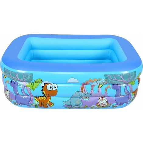 Piscine gonflable de 150 cm, motif dinosaure, grande taille, idéale pour l'extérieur, jardin, enfants, adultes et famille. (1/4)
