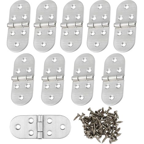 Lot de 10 Charnières Rondes Pliables, 180 ° Charnières de Portes Bateau (1/5)