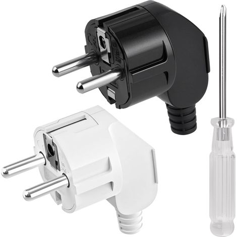 2 Pièces Fiche Coudée, Fiche Mâle, Prise Electrique Male 250V 16A (1/5)
