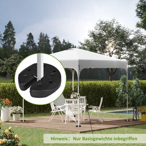 Lot de 4 poids de lestage circulaire pour tonnelle barnum tente avec broches de renforcement et corde de transport HDPE (1/5)