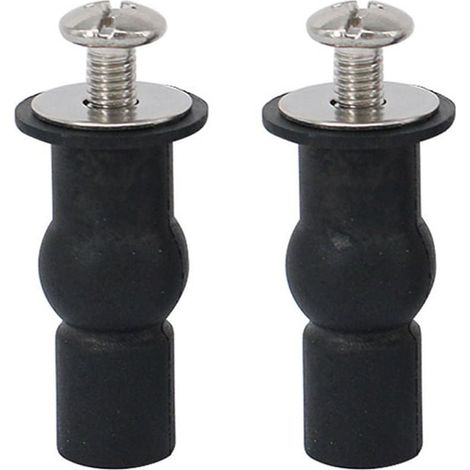 Fixation Pour Abattant De WC - Boulons M5 X 50 Mm - Bouchons En Caoutchouc Expansibles - Rondelles Inoxydables - Pour Trou Bouché - Lot De 2 (1/5)