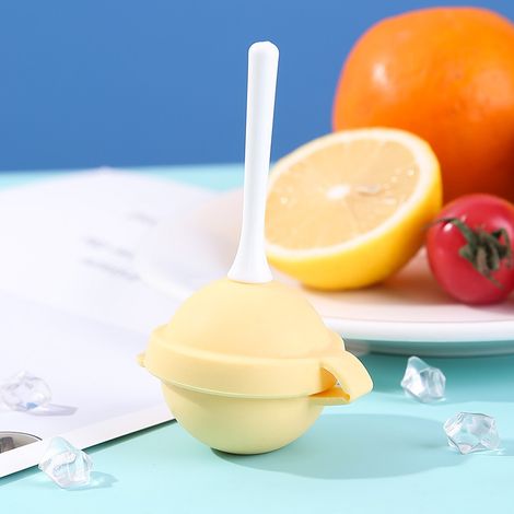 Moule à Glace 10 Pièces - Forme Sucette et Hockey, Moule à Glaçons Alimentaire en Silicone pour Purée et Crème Glacée, Accessoire de Cuisine Réutilisable pour Réfrigérateur (Jaune)-lsw