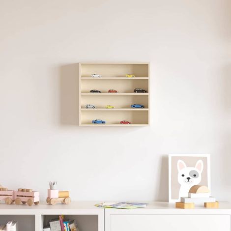 Wanddisplay-Case mit Regal Beige 40 x 8,5 x 37 cm Holzwerkstoff