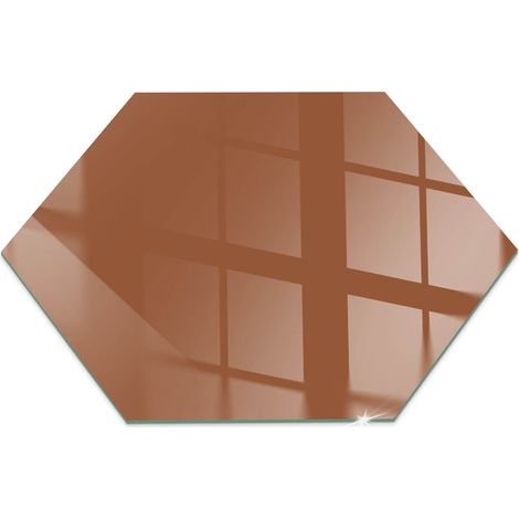 Plaque de protection en verre trempé de sol décorative imprimée premium sous cheminée Couleur Marron h40 cm (1/5)