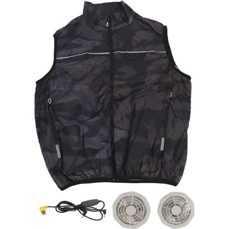 Gilet de travail climatisé, respirant et anti-UV, avec ventilateur intégré à 3 vitesses, pour activités intérieures et extérieures, alimentation USB, taille 4XL