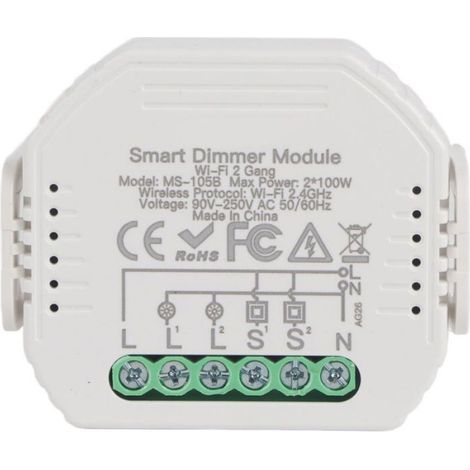Module De Variateur - 2 Voies - 90 À 250 V AC - Zigbee 3 0 - Pour Tuya Smart - Montage Dissimulé - 10 A (1/4)