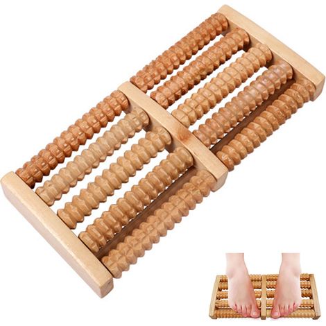 Massager Pour Pieds - Bois Naturel - Soulagement Fascia Plantaire - Circulation Sanguine - Usage Maison Bureau - 1 Pièce (1/5)